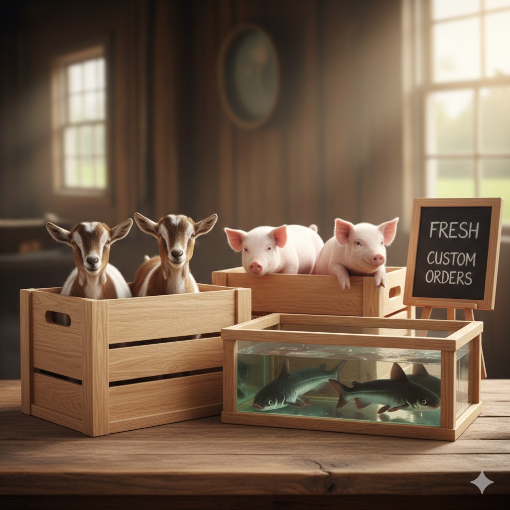 Fresh Livestock - Goats, Pigs, and Catfish